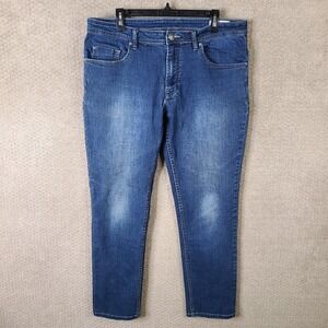 Buffalo David Bitton Jeans Mens 36x32 (36x31) Blue Jackson‎ Straight Dark Wash